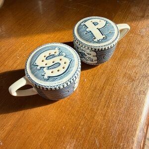 Rare Currier & Ives Salt and Pepper Shakers